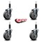 Service Caster 4'' Thermoplastic Rubber Wheel Swivel 1'' Expanding Stem Caster Set, 4PK SCC-EX20S414-TPRB-1-4 - alternate 4